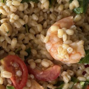 orzo perlato gamberetti,pomodorini, ceci e feta